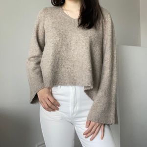 Oak + Fort Bell Sleeve Oatmeal sweater